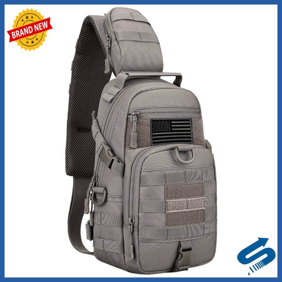 Tactical Sling Bag MOLLE Crossbody Pack Shoulder Backpack Military Style